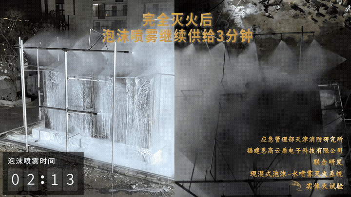 灭火后继续供给泡沫喷雾3分钟